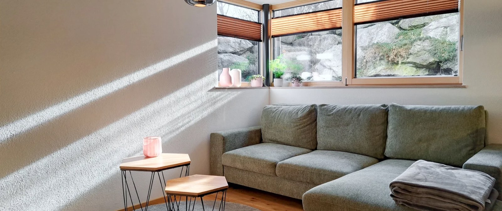 Gemütliches Wohnzimmer der Ferienwohnung Alpenglück³ in Oy-Mittelberg